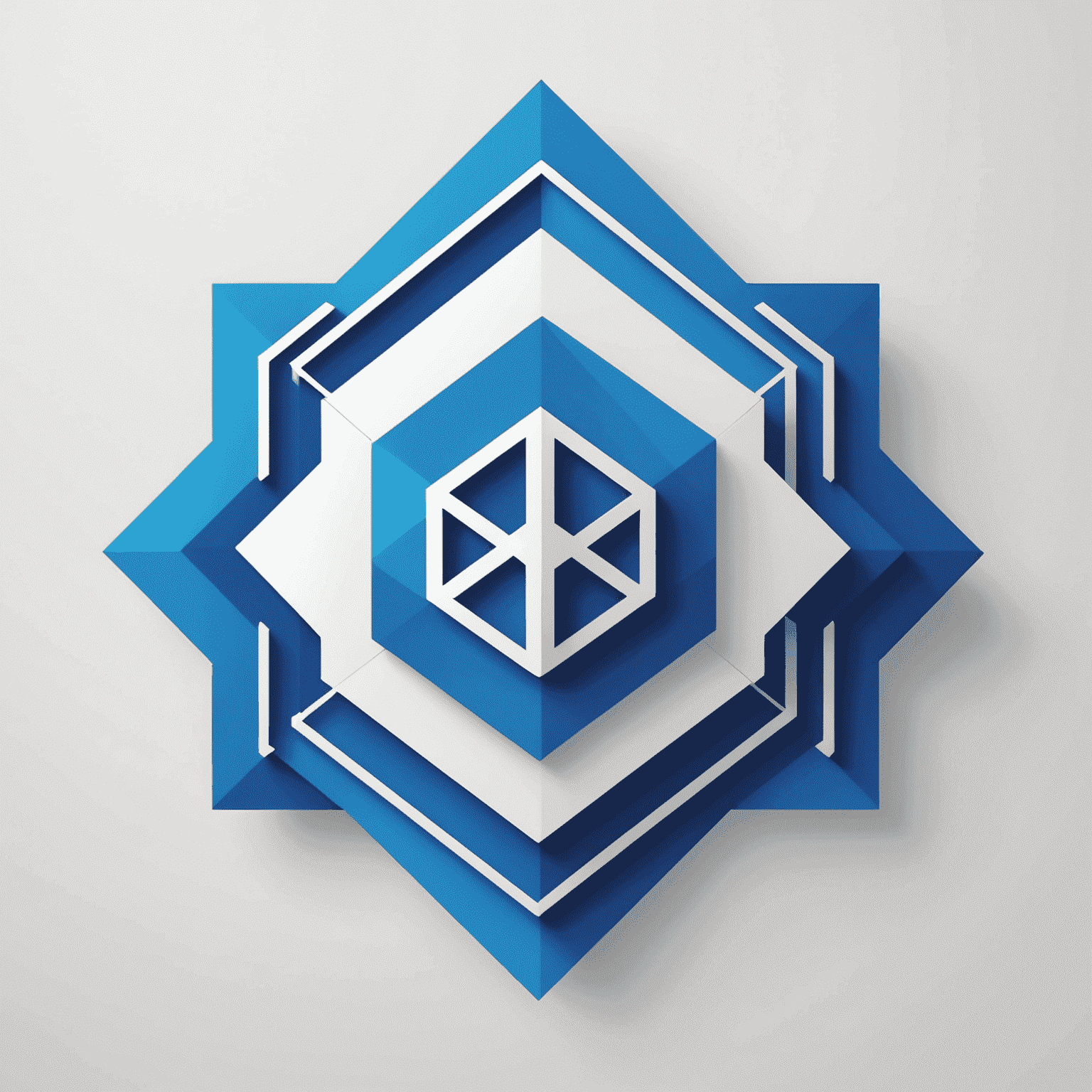 Comnpound logo - A sleek, modern design with geometric patterns in electric blue and white