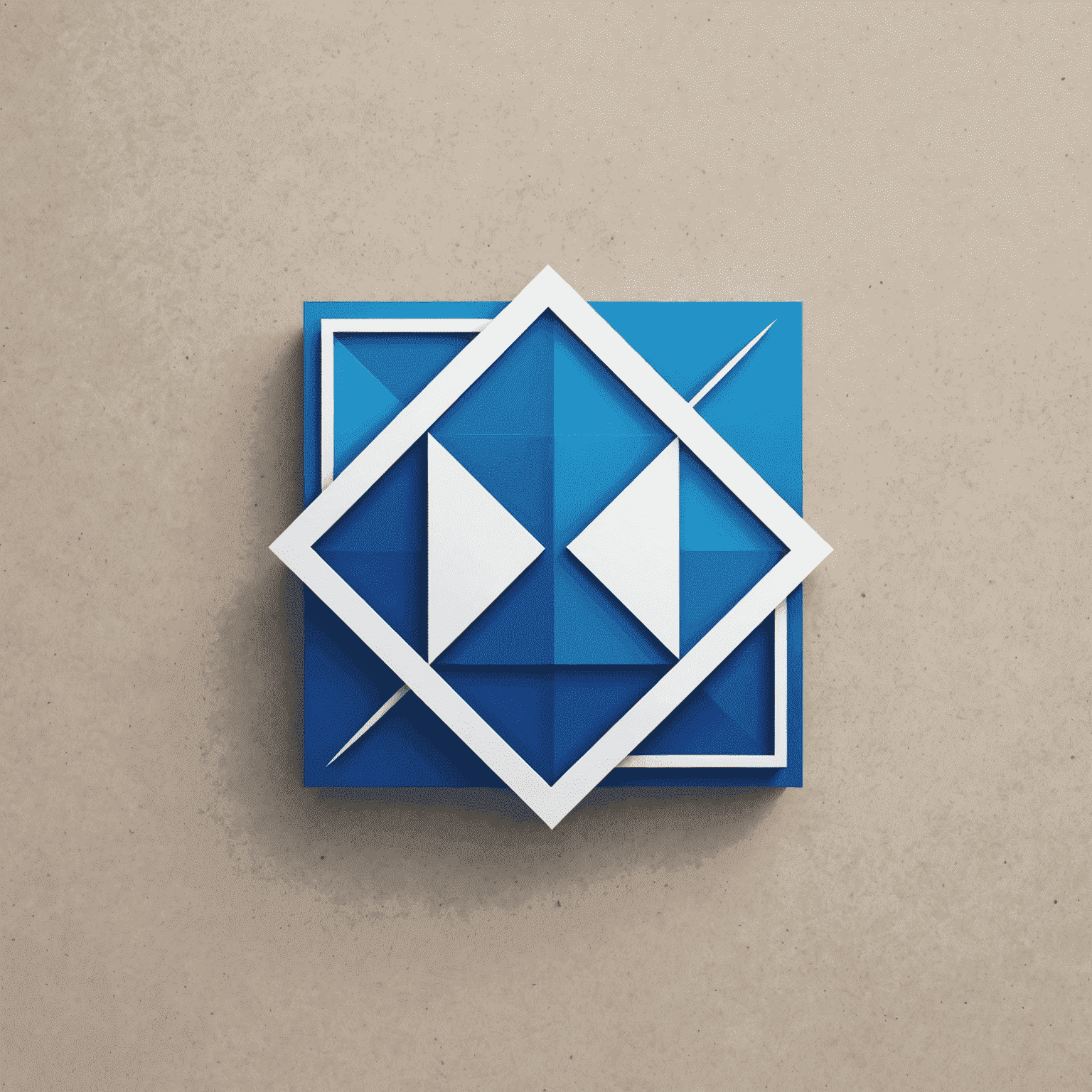 Comnpound logo - A sleek, modern design with geometric patterns in electric blue and white