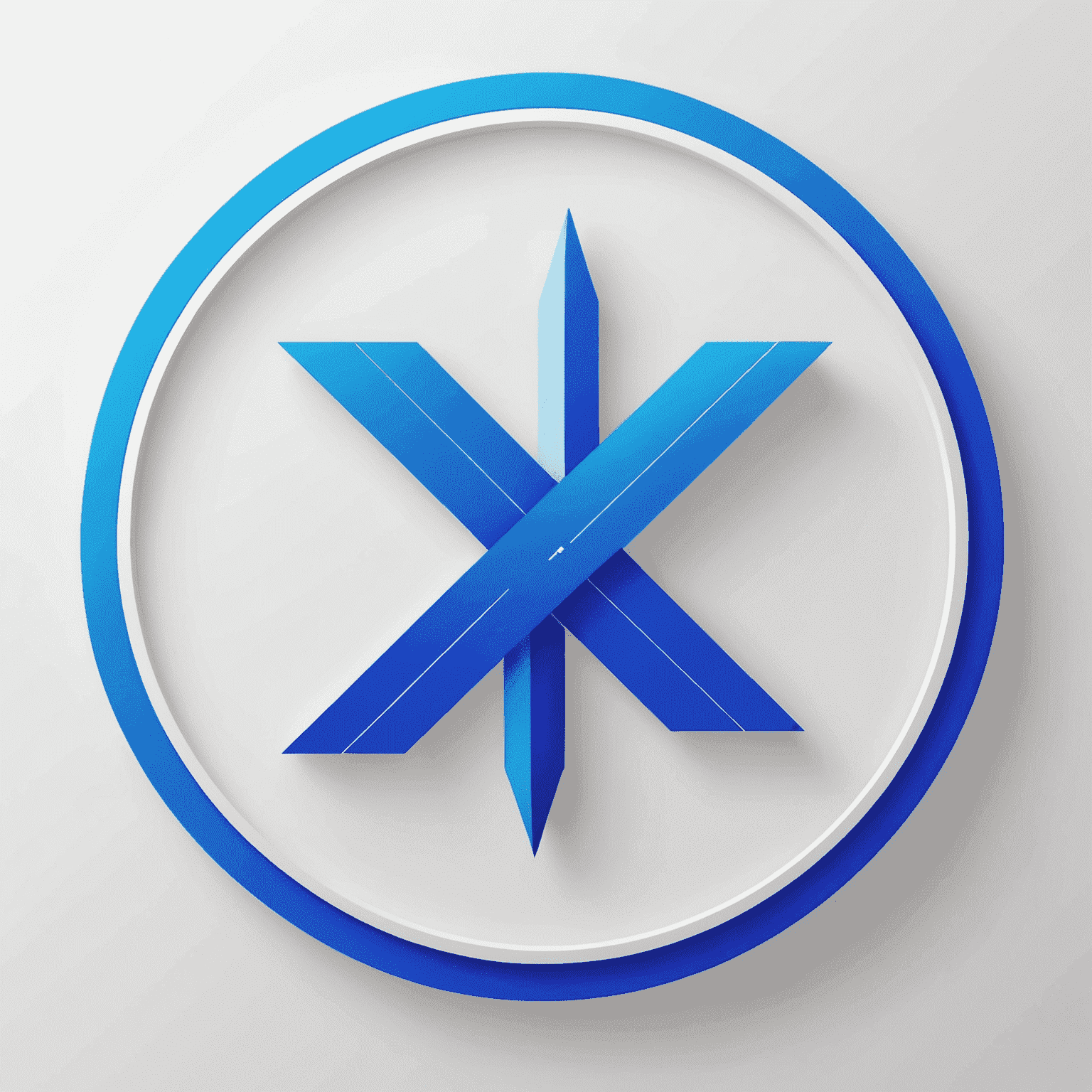 Comnpound logo - A sleek, modern design with geometric patterns in electric blue and white